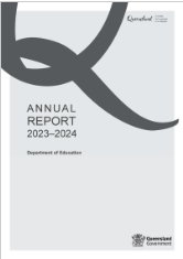 The cover of the annual report for the department of education