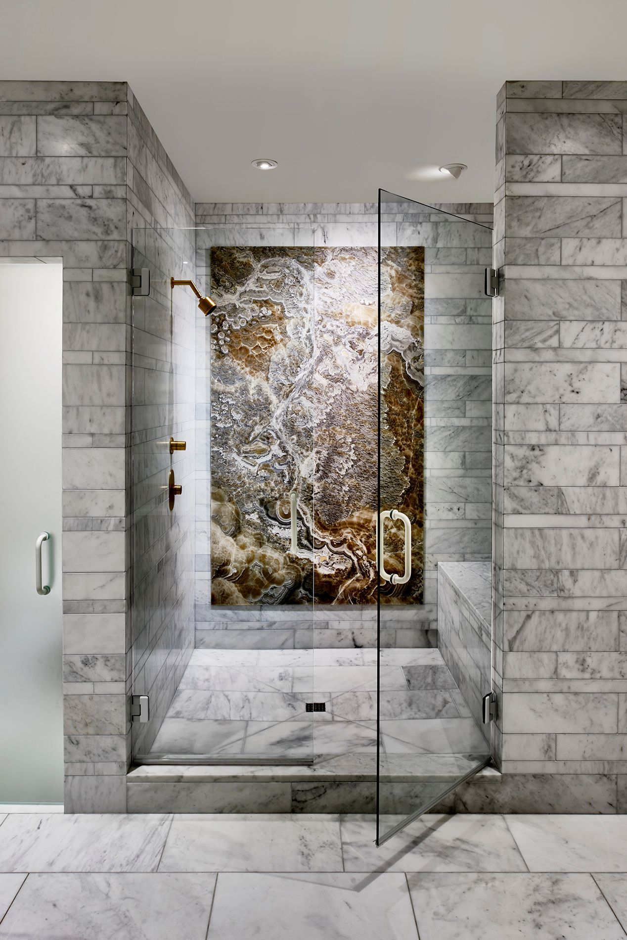 A Bathroom with A Walk in Shower and A Painting on The Wall - Buford, GA - EGM Tempering