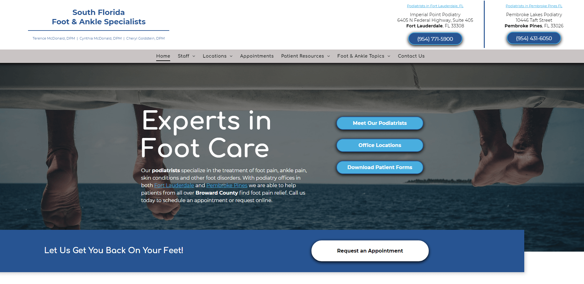 Podiatry Website Design Example