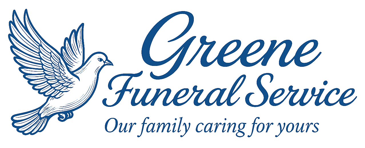The logo for sample funeral home is shown on a white background.