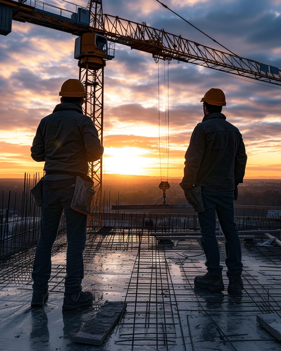 Civil engineers working on construction