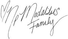 Handwritten NP Modalities Family signature with heart