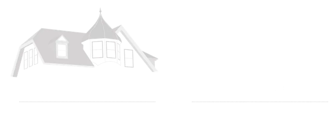 A silhouette of a church with a steeple on a white background.