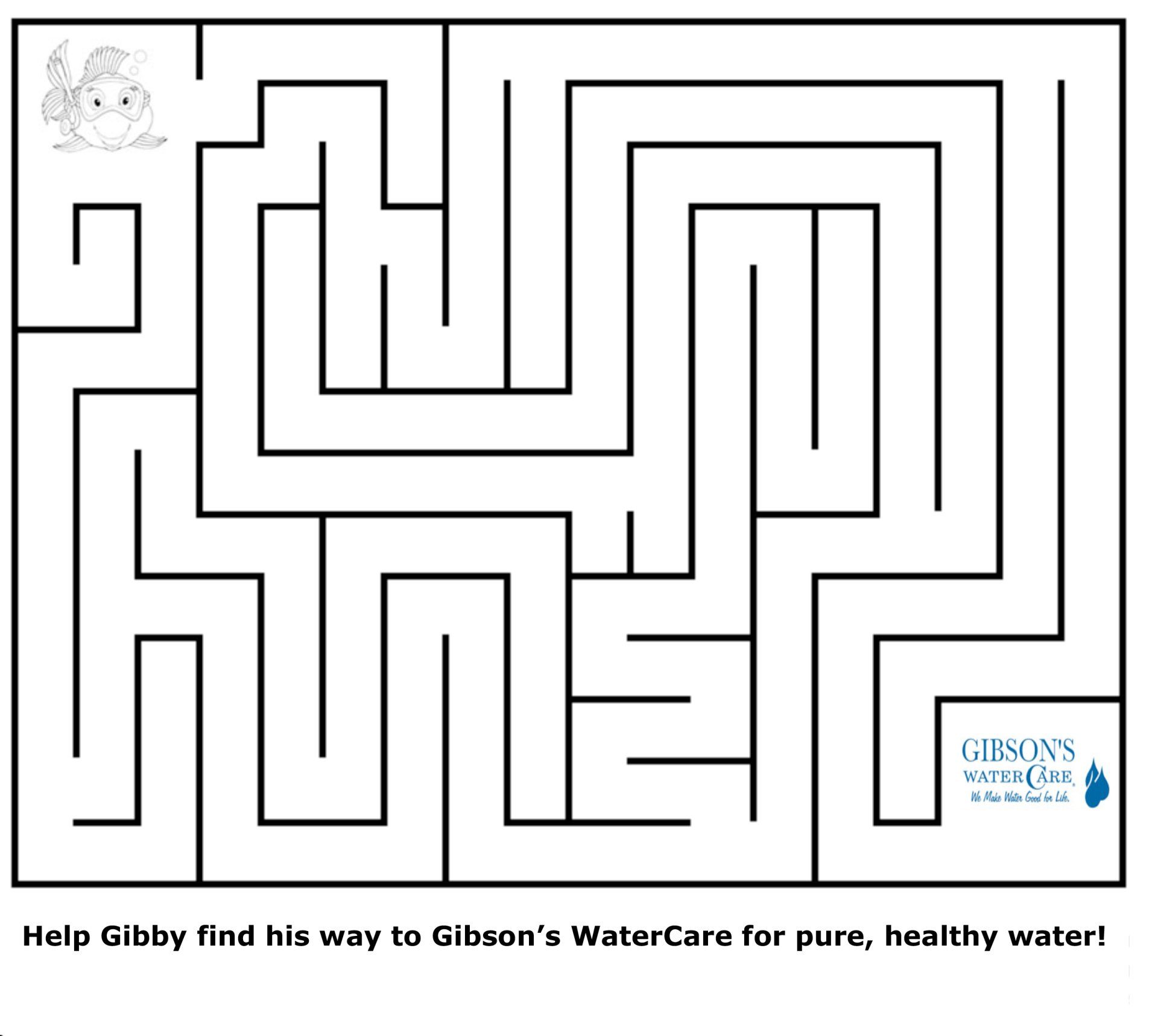 Maze, Gibby The Fish, Kid's Corner | Gibson's WaterCare