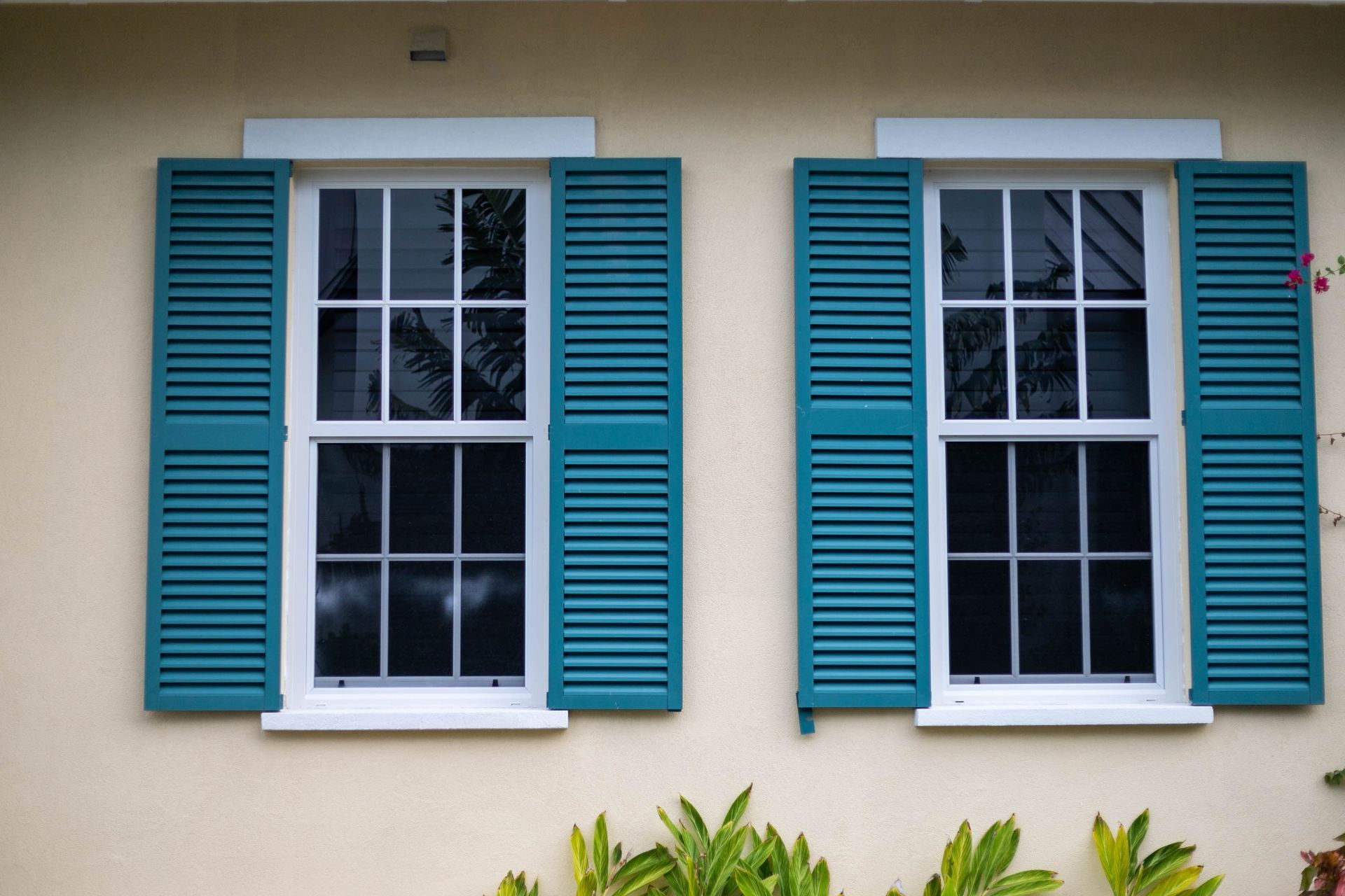 Blue Window Shutters — Bundaberg, Qld — Andersons Curtains & Blinds