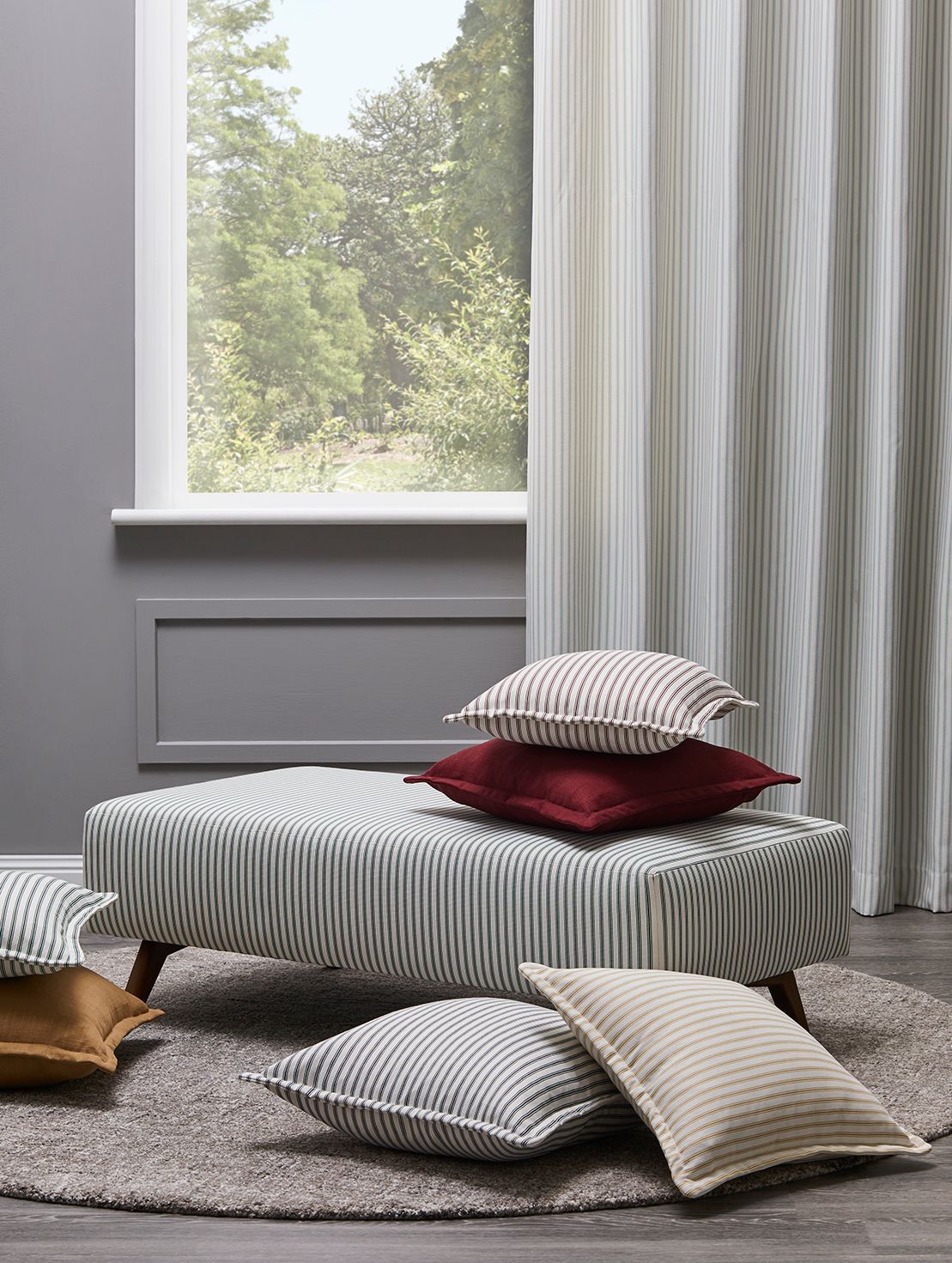 Living Room with Decorative Upholstery — Bundaberg, Qld — Andersons Curtains & Blinds