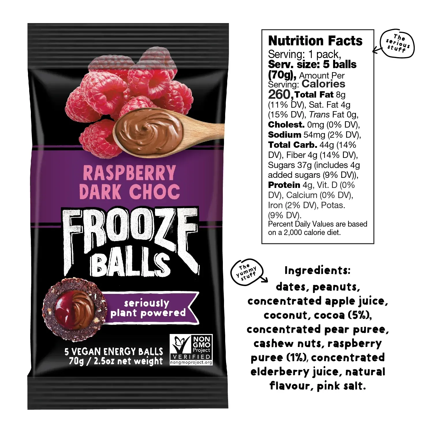 FROOZE BALLS - RASPBERRY DARK CHOCOLATE 8/2.5 oz