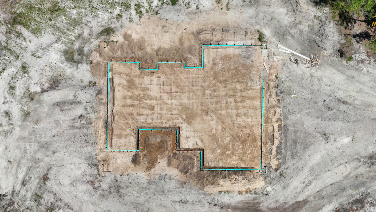 Orthographic view of a formed house pad for residential consulting in Jacksonville, Florida.