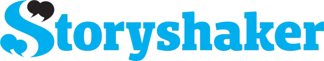 StoryShaker logo - a platform for capturing, storing, and streaming user generated videos from your team.