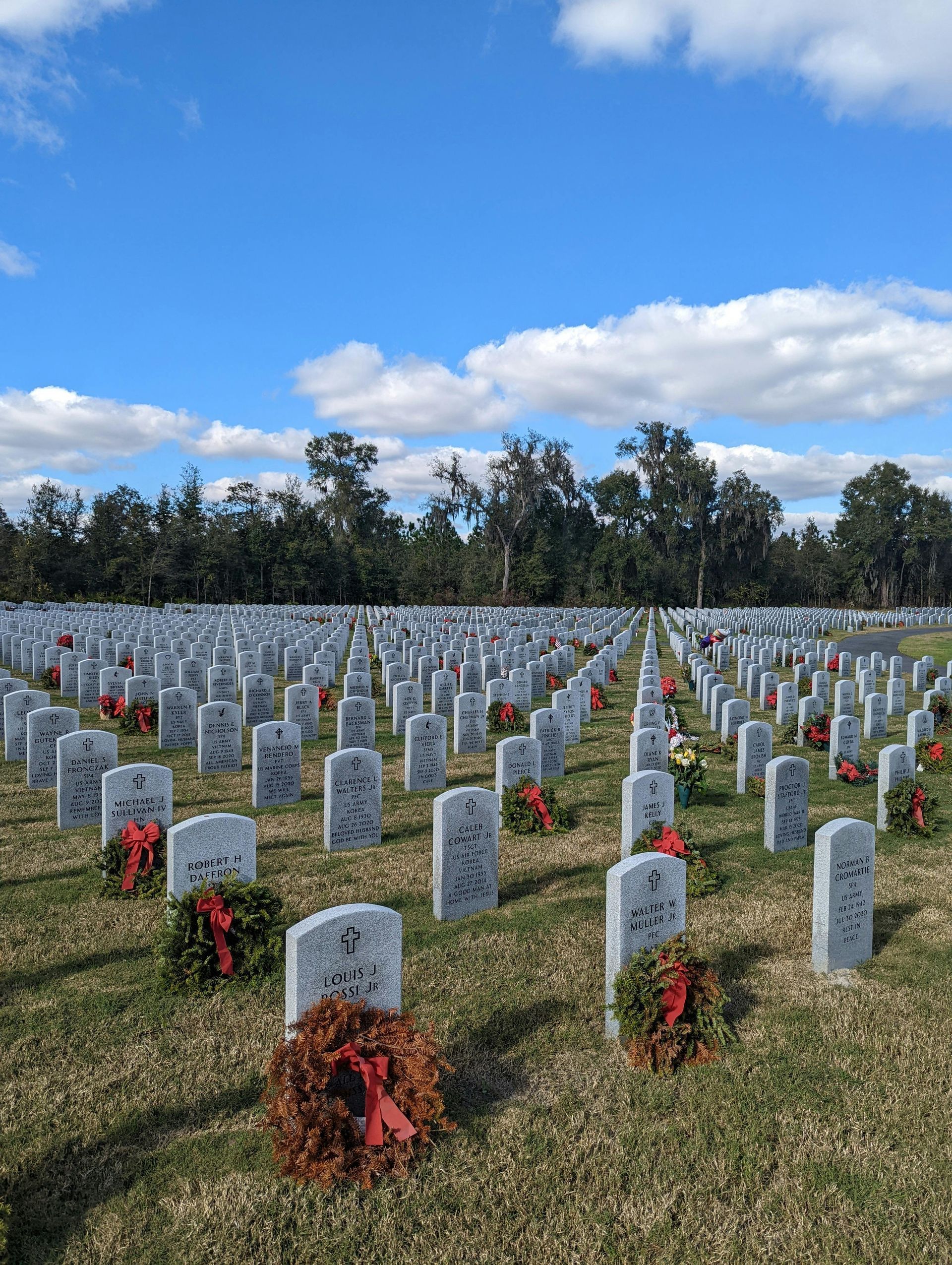 A man is holding an american flag over a coffin at a funeral.