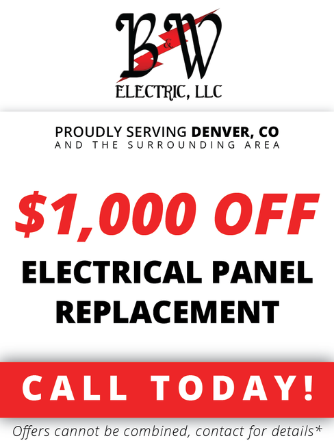 A sign that says $ 1,000 off electrical panel replacement