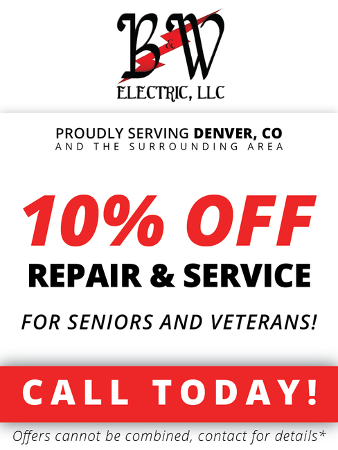 A sign that says 10 % off repair and service for seniors and veterans