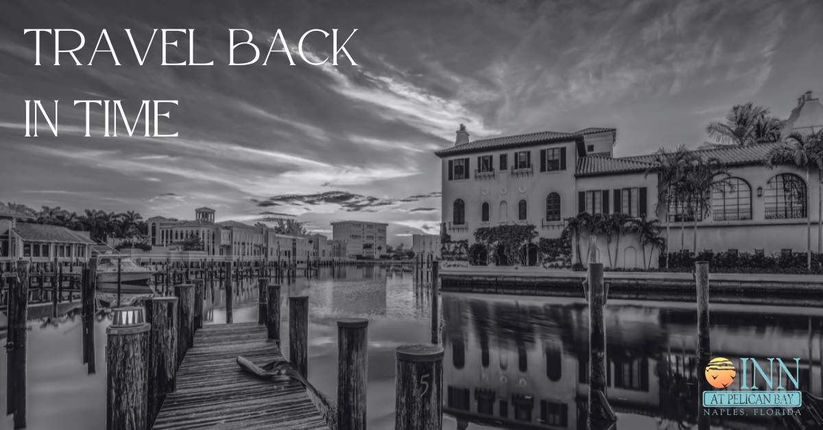 Black and white photo of Naples, Florida.