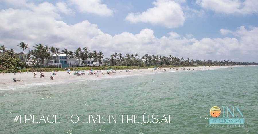 People enjoying a beach in Naples, Florida.