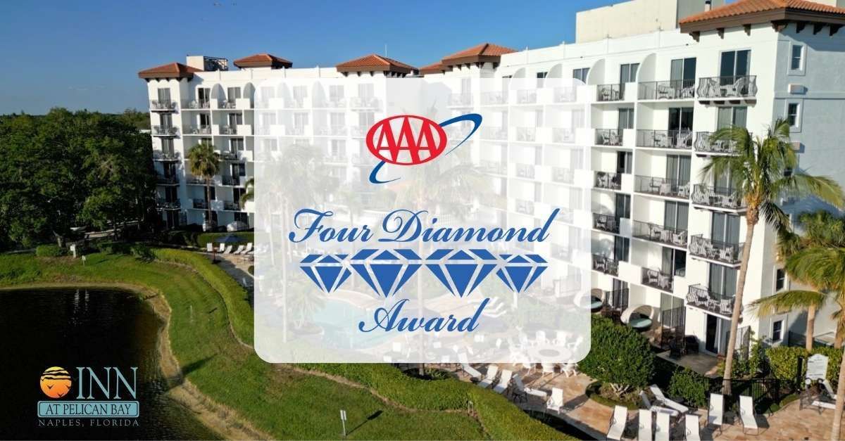 The four diamond award over top of the Inn at Pelican Bay