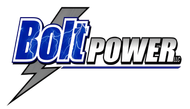 Bolt Power Inc. logo with blue text and lightning bolt in gray.