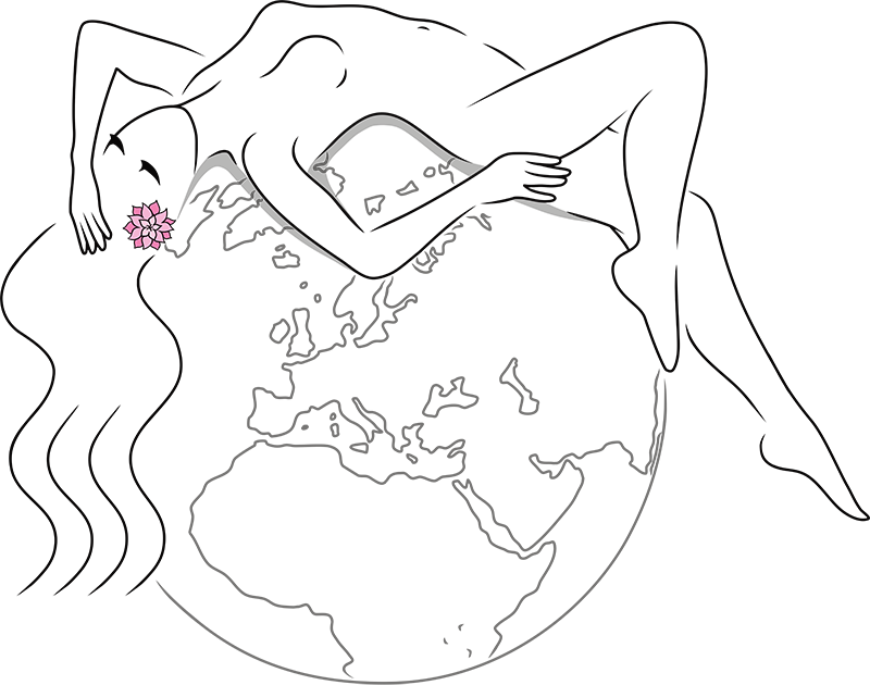 Una sagoma del volto di una donna con i capelli lunghi.