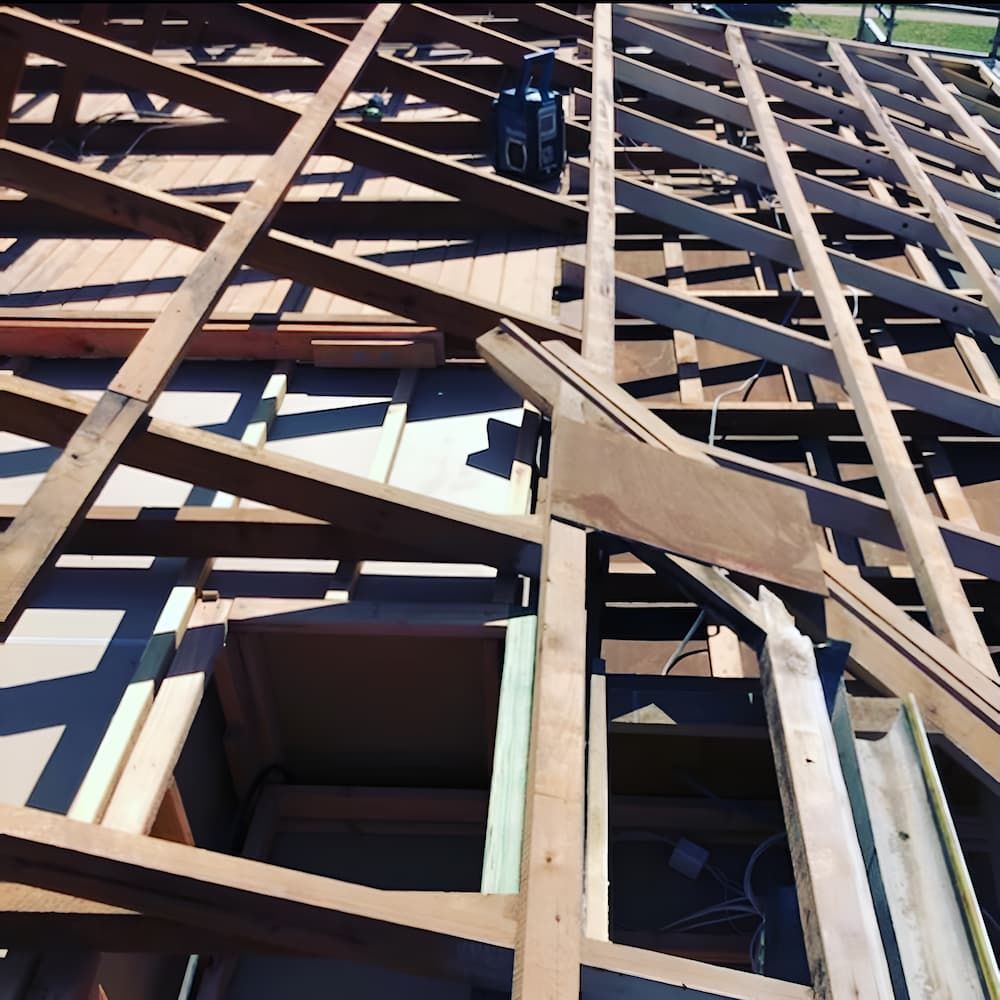 The Roof of a Building is Being Built With Wooden Beams — Veramax Industries in Park Avenue, QLD