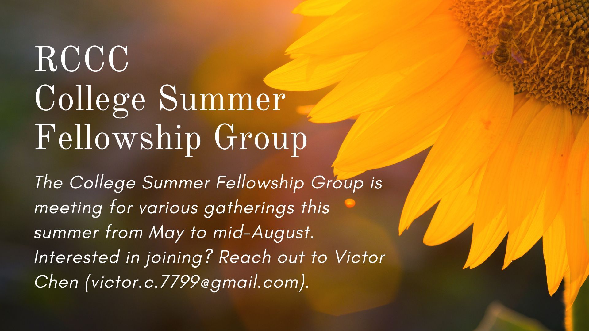 RC3 College Summer Fellowship