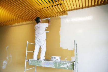 One of our painters working on a commercial site