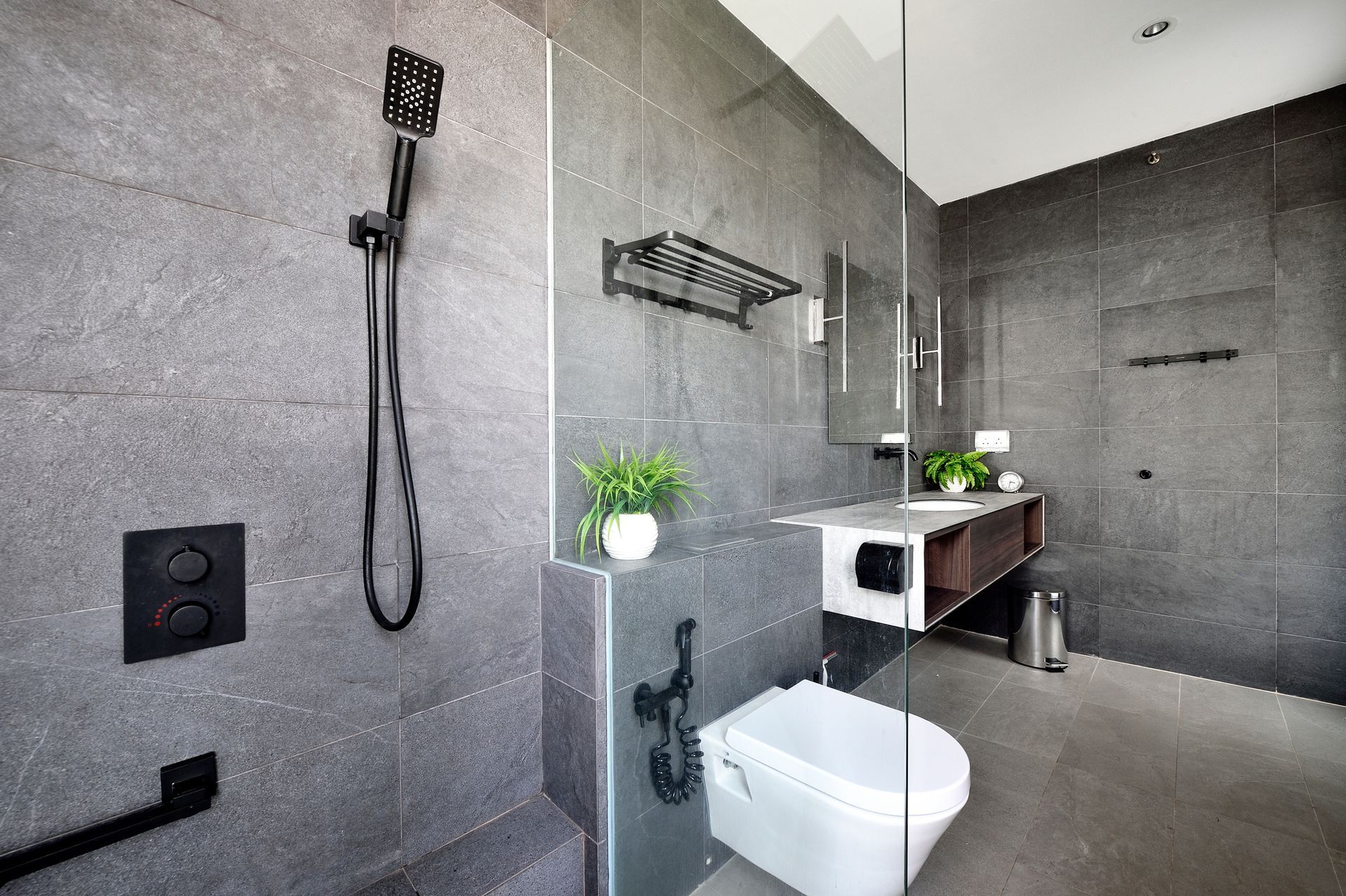 Modern Gray Bathroom — San Antonio, TX — Villa Tile Service