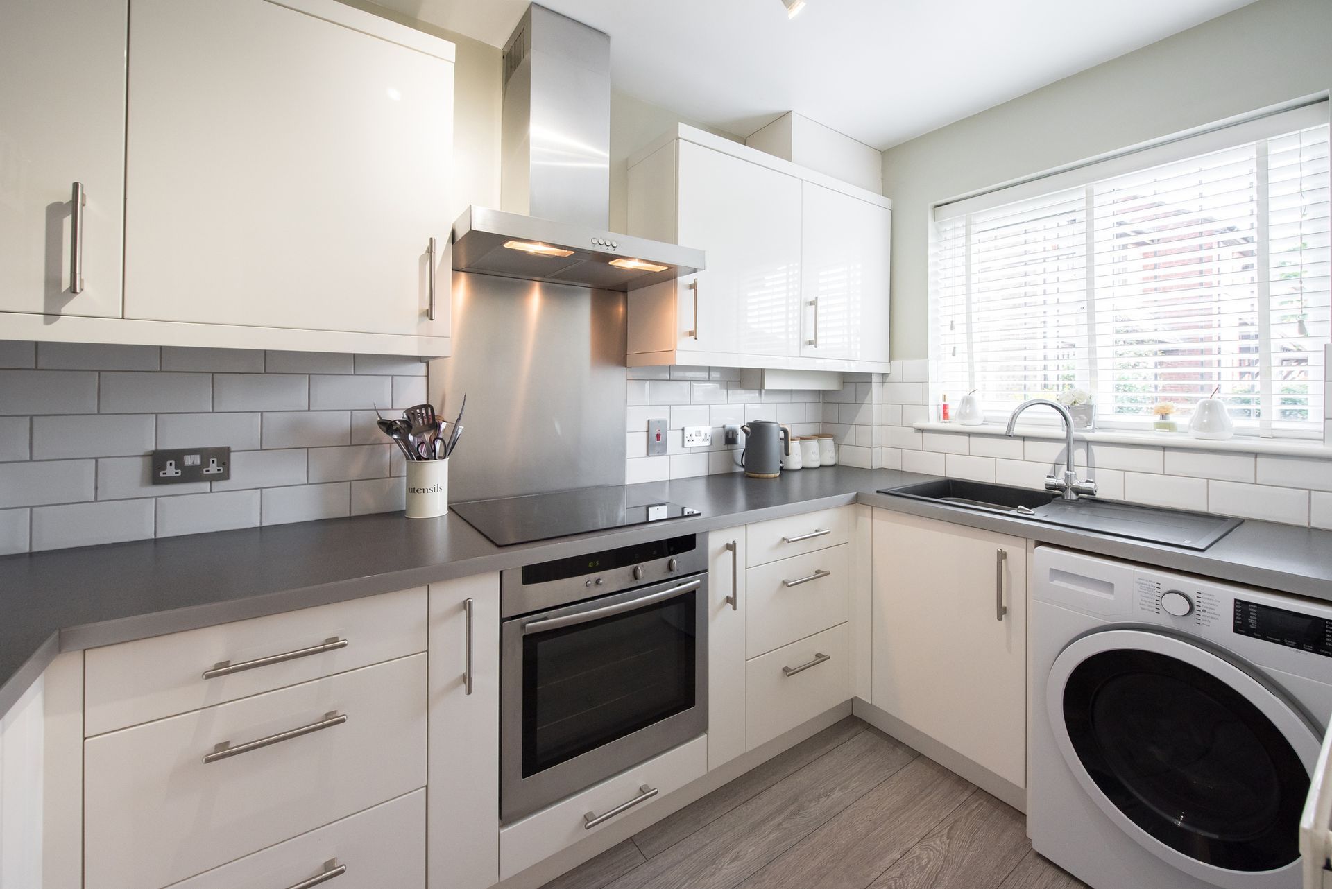 White Kitchen with Gray Countertops — San Antonio, TX — Villa Tile Service