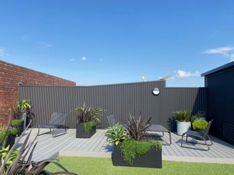 Decking with landscaping