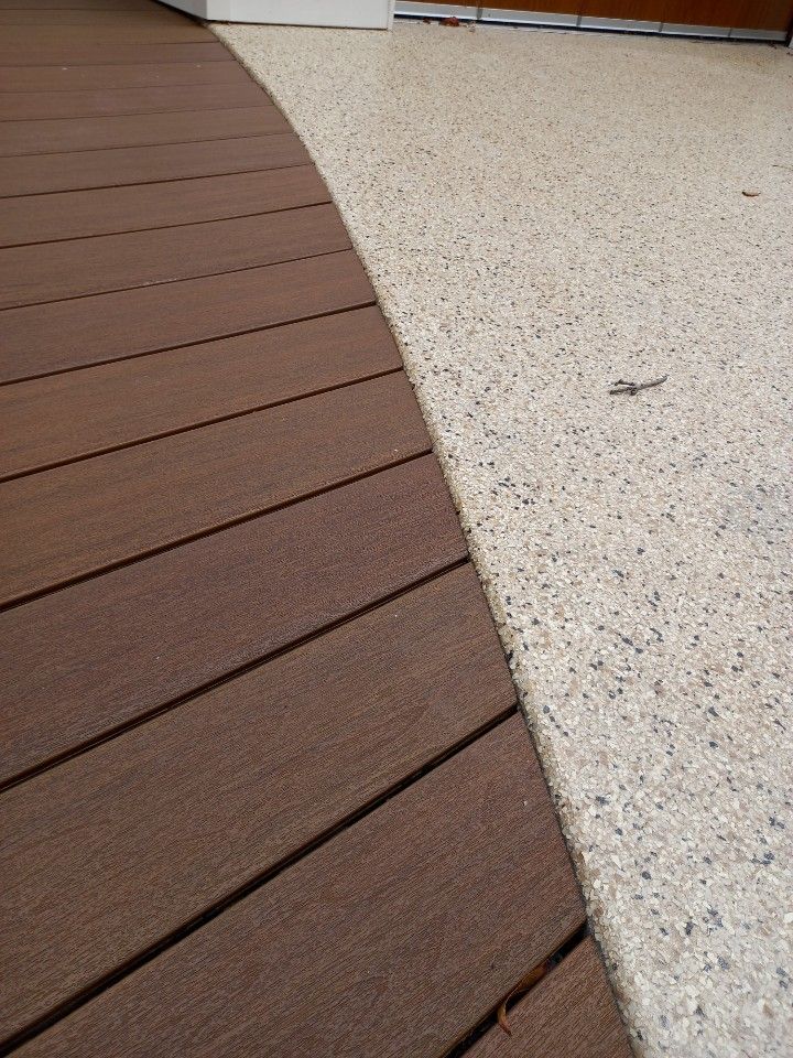 Decking and concrete