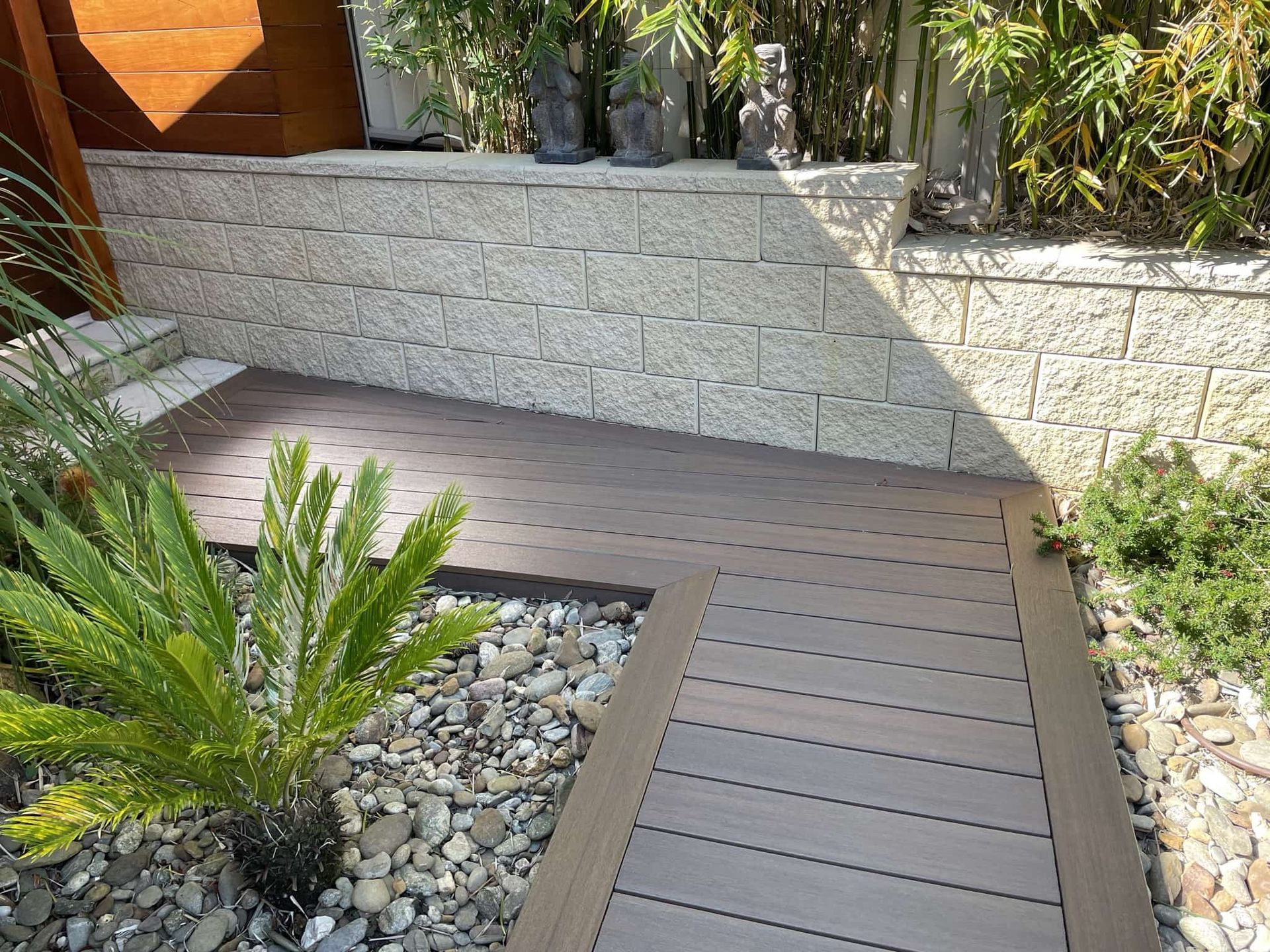 Decking with landscaping