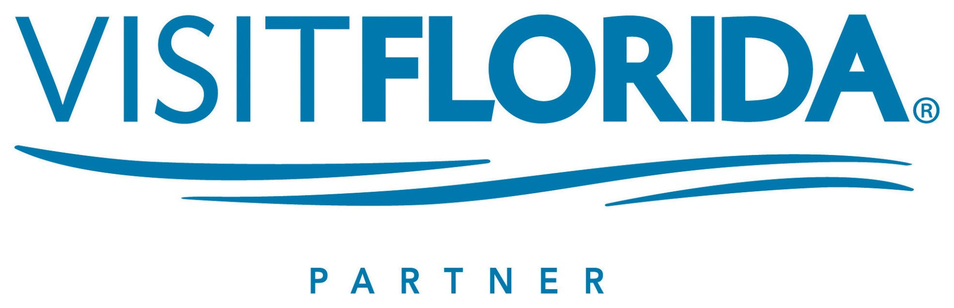 The visit florida logo has a blue wave on it.