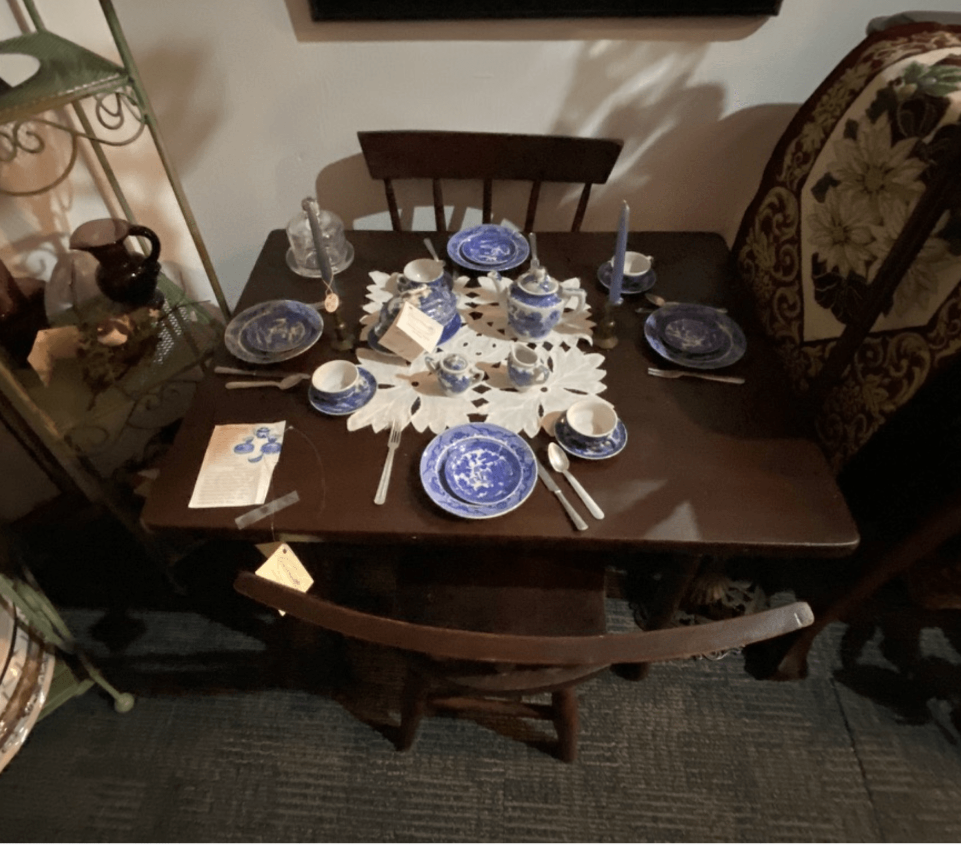 Child's Table and Dishes