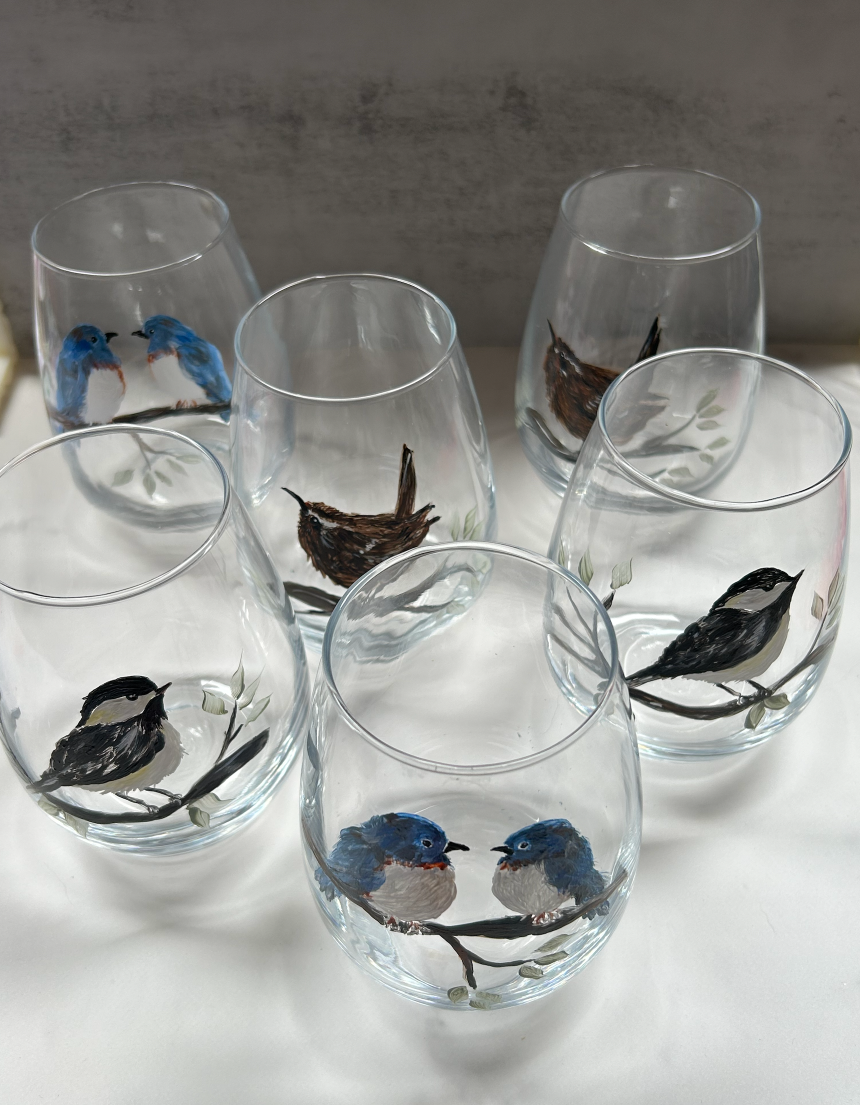 Painted Glassware, Birds