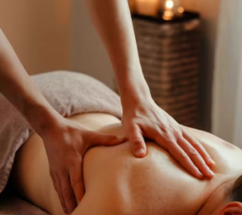 An image of a person experiencing theraputic massage.