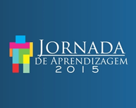 A logo for jornada de aprendizagem 2015 on a blue background