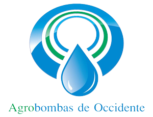 Un logo para agrobombas de occidente con una gota de agua