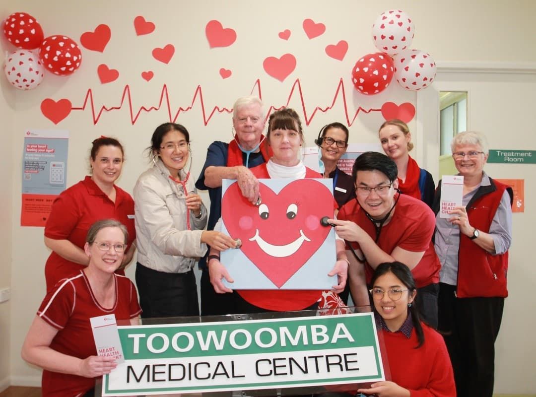 Toowoomba Medical Centre team showing off their Heart Week 2022 display