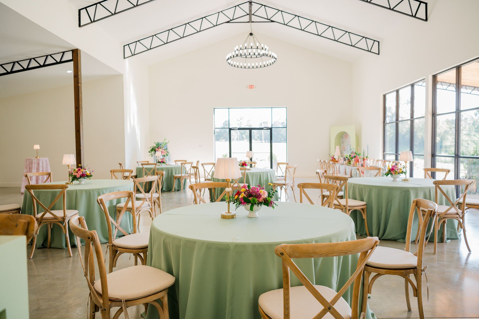 Wedding Reception area at the Barn at Baxter Farms