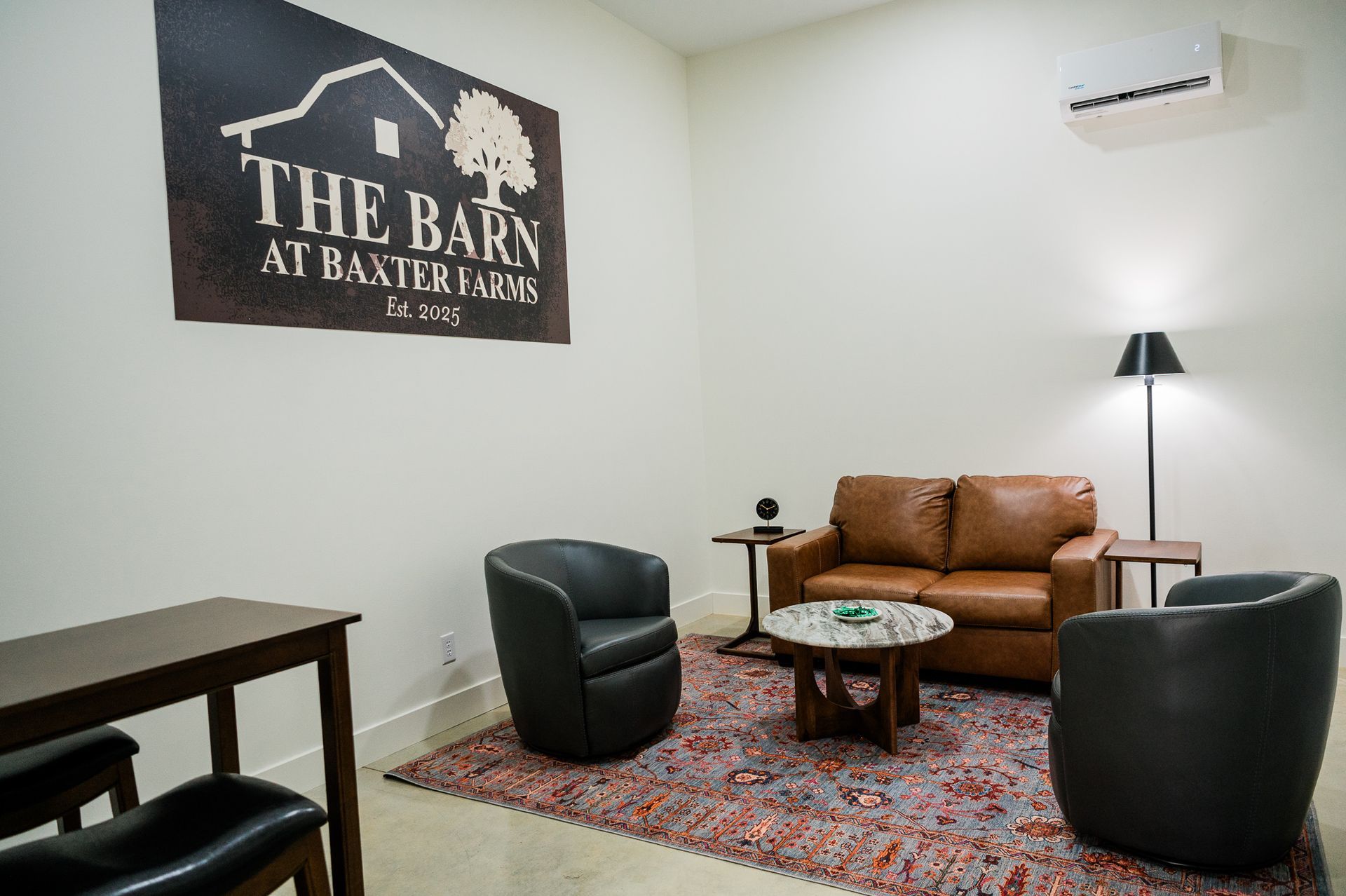 Groom's Suite at the Barn at Baxter Farms