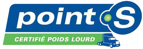 Un logo en forme de point bleu et blanc sur fond blanc