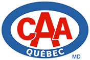 Un logo bleu et blanc pour caa quebec md