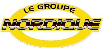 A yellow and black logo for le groupe nordique