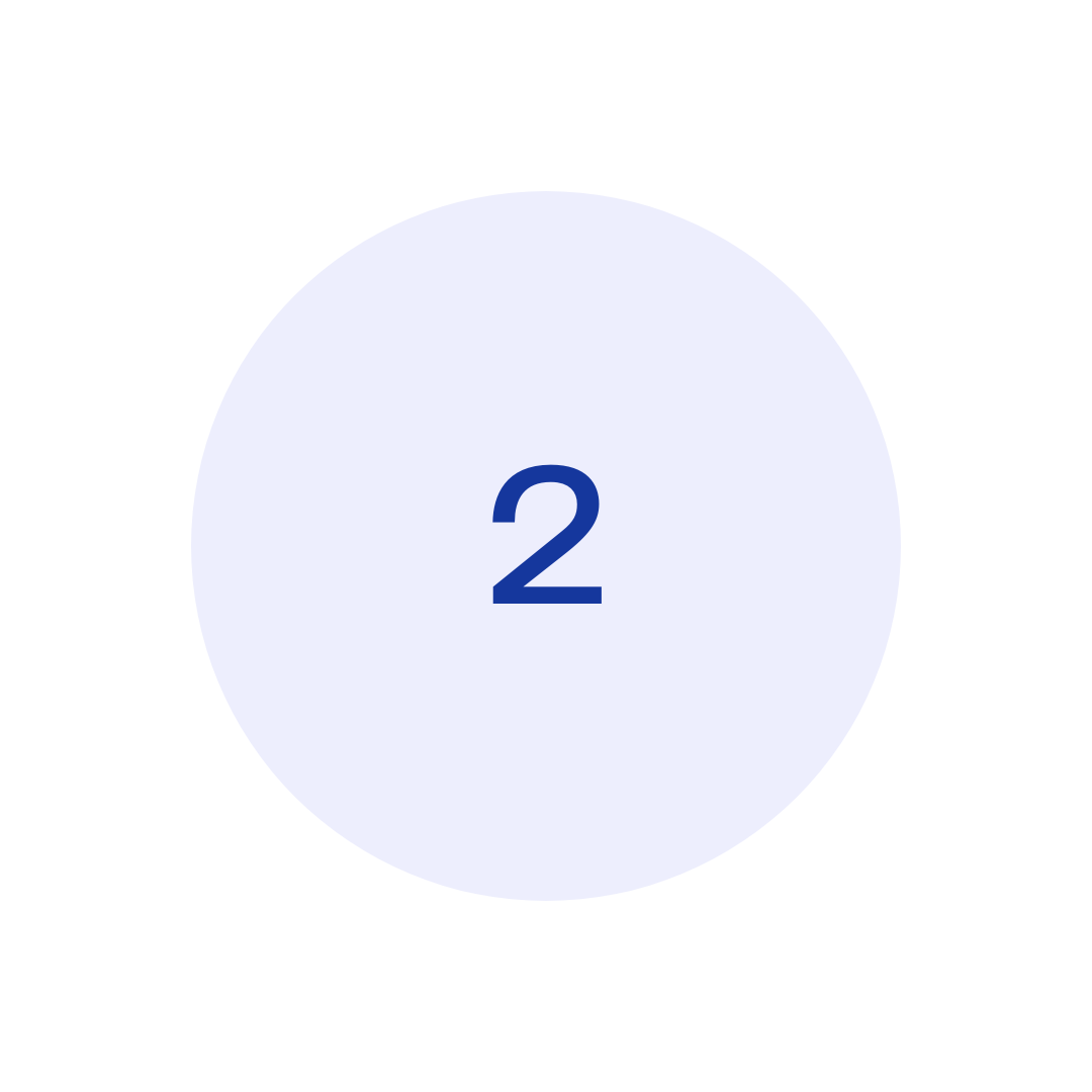 A blue circle with the number 2 inside of it.