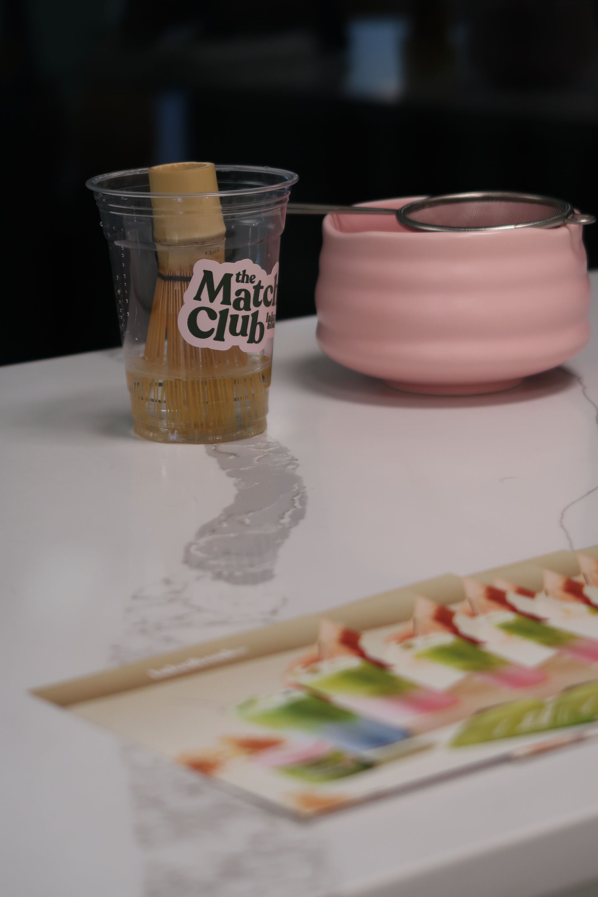 Matcha tea setup during wellness event at Two Sisters Pilates in Oakville