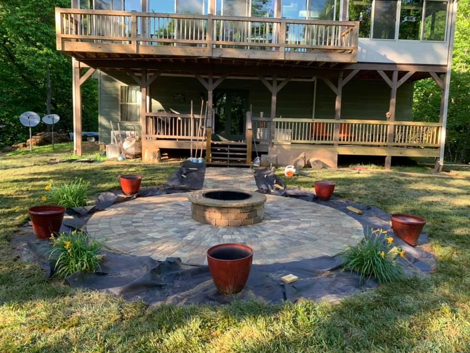 Fire Pit on Patio | Sweetwater, TN | Rock Veneer Construction