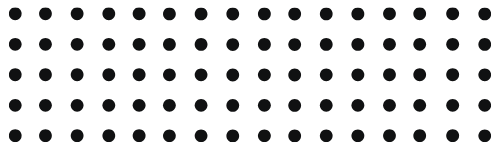 A row of black dots on a white background.