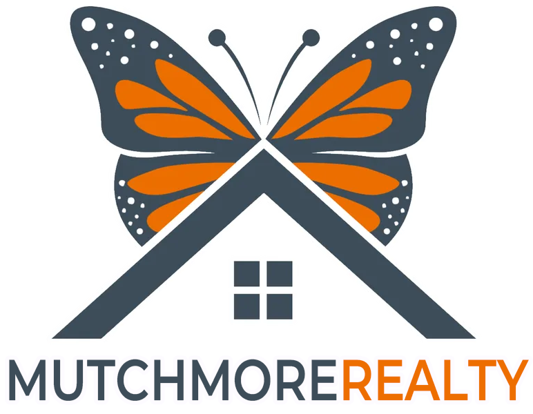 A logo for a real estate company called mutch more realty