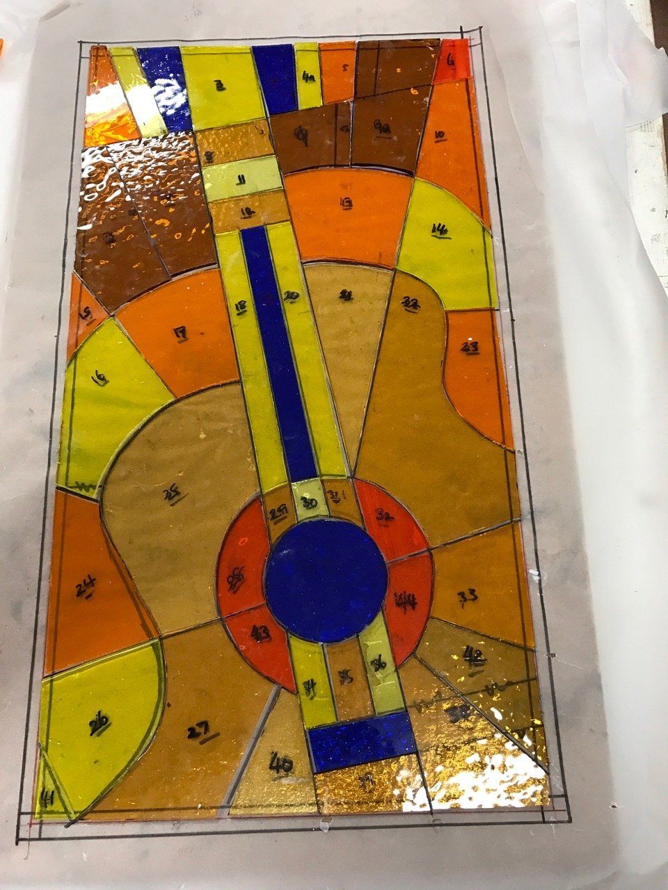 Orange and yell coloured designs