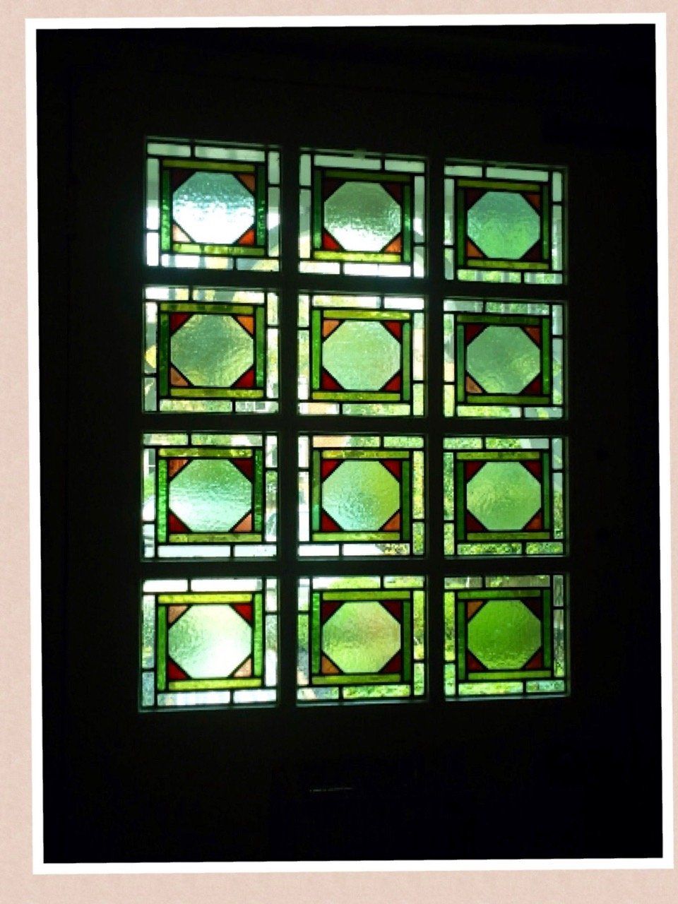 Green stained glass design