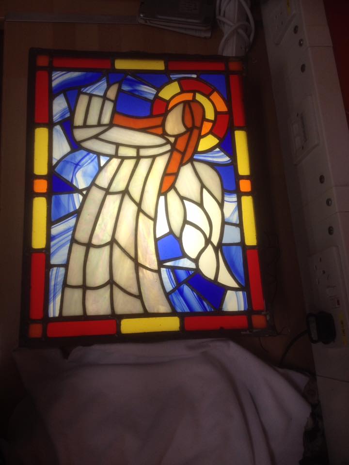 Large stained glass panels