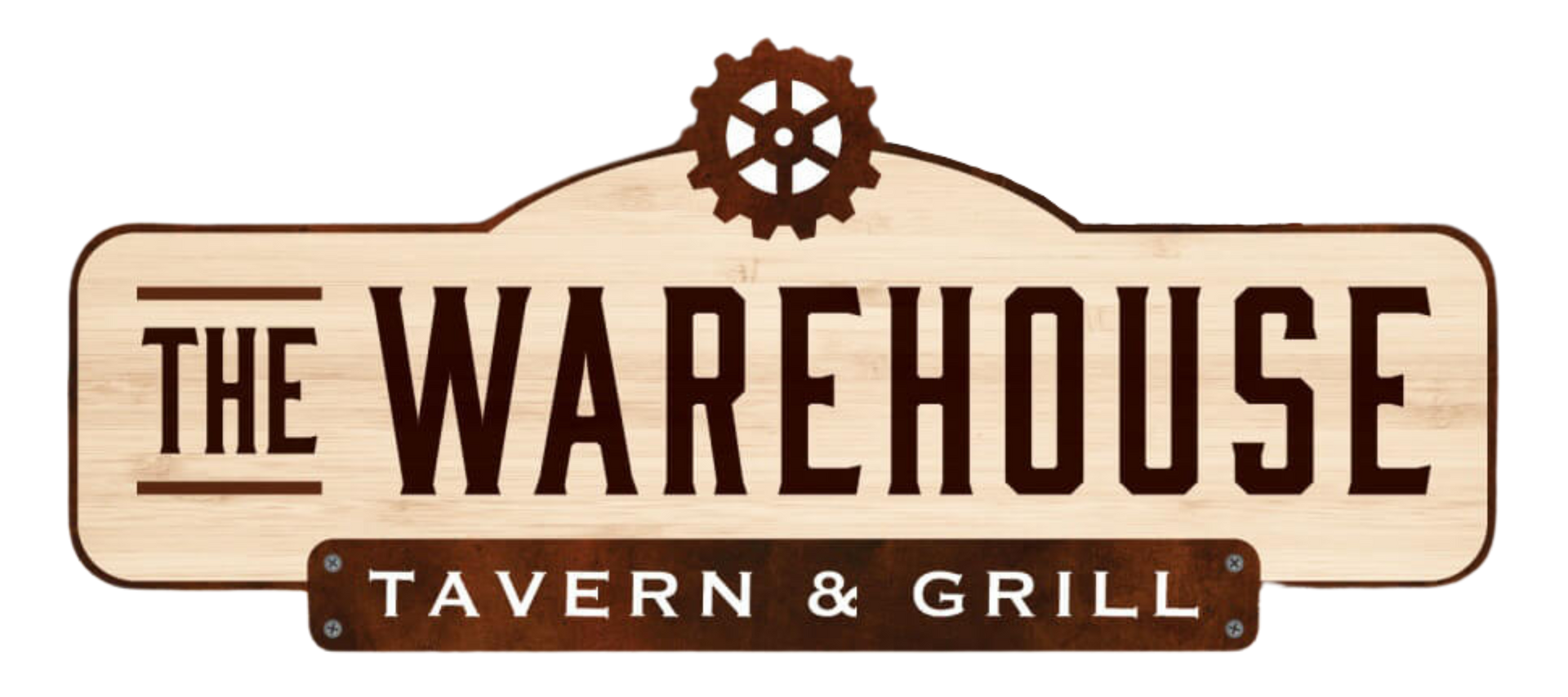The logo for the warehouse tavern and grill near adventure sports